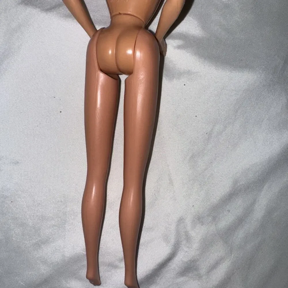 Vintage Blonde Hair BARBIE Doll MATTEL 1966 Body Pink Lace Long Gown Dress